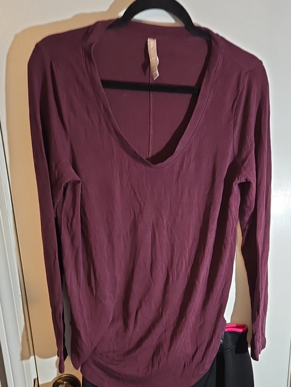 Athleta Deep V Long Sleeve Tee - Plum